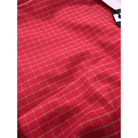 Anthropologie The Essential Slim Pant Peddle Pusher Ankle Windowpane Red Size 0 - Picture 8 of 14